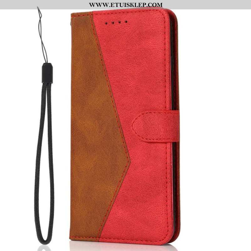 Etui Folio do Xiaomi Redmi Note 12 Pro z Łańcuch Dwukolorowy Pasek